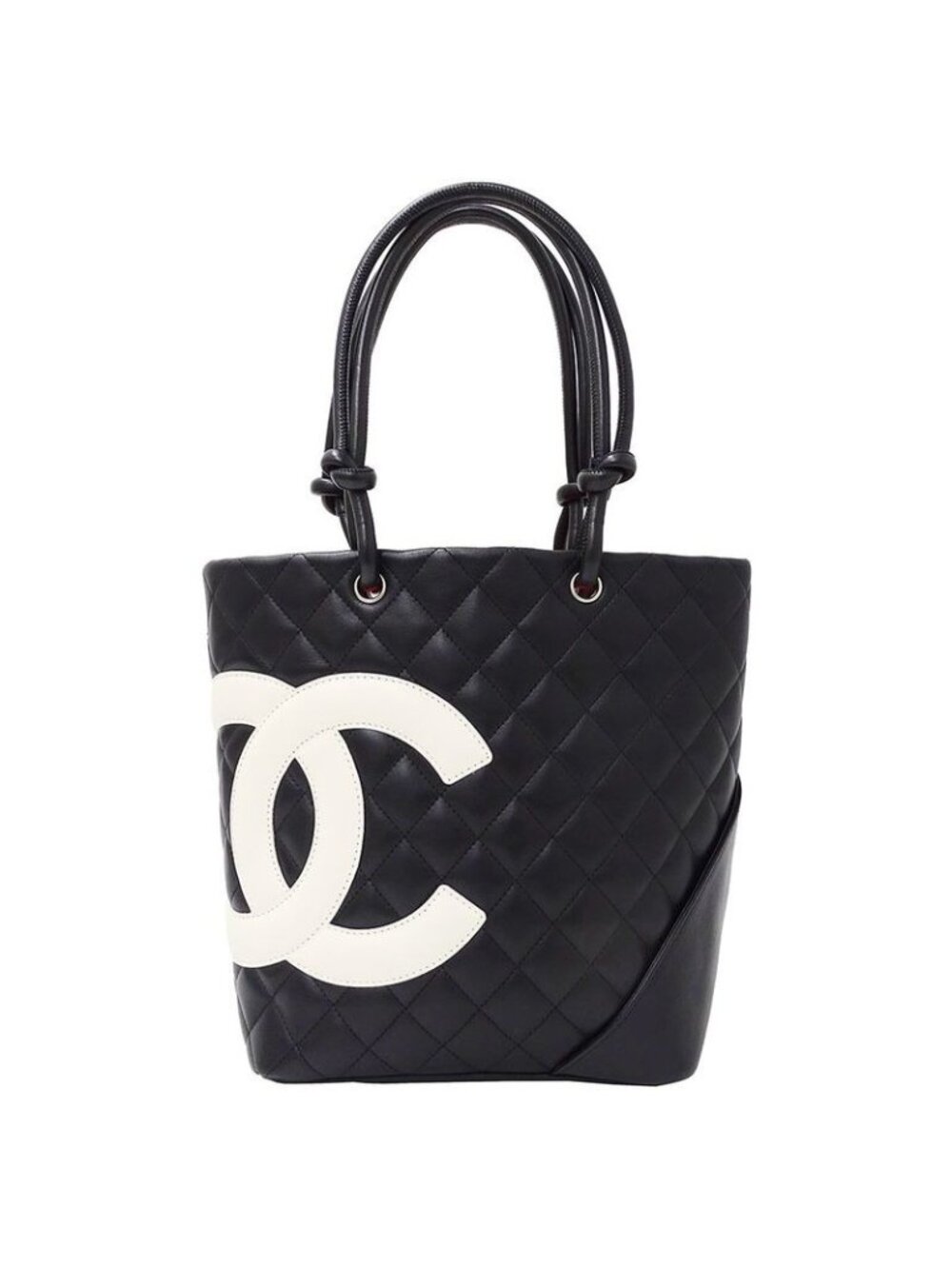 Chanel Bag Tote Lambskin Cambon Medium Black Handbag